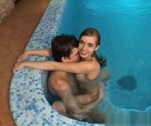 Super-steamy pool plow with a fabulous teenager