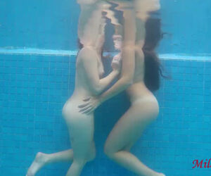 2 teeny young lady gfs ravaged underwater in the pool